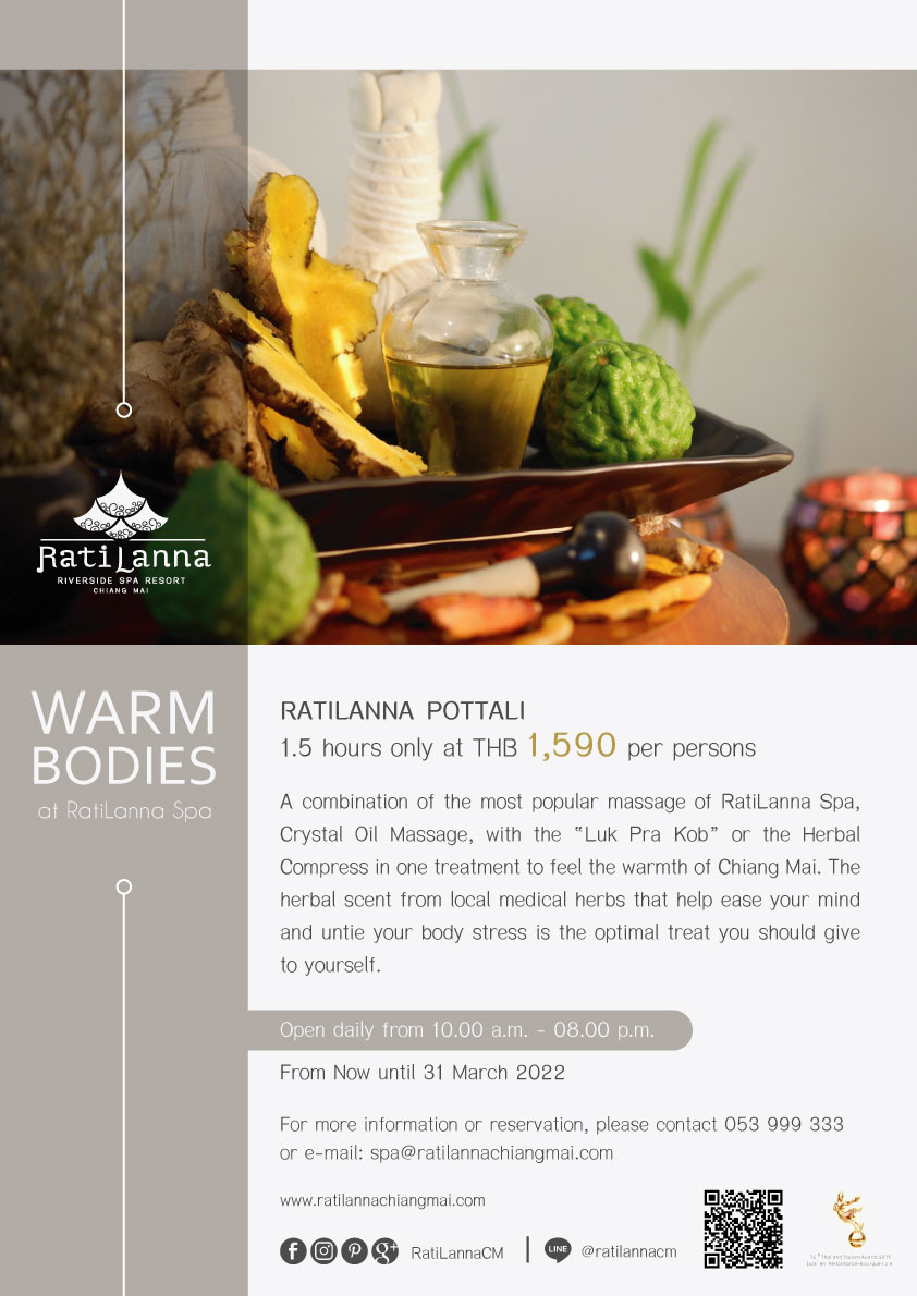 Warm Bodies at RatiLanna Spa 4 Ratilanna Riverside Spa Resort, Chiang Mai