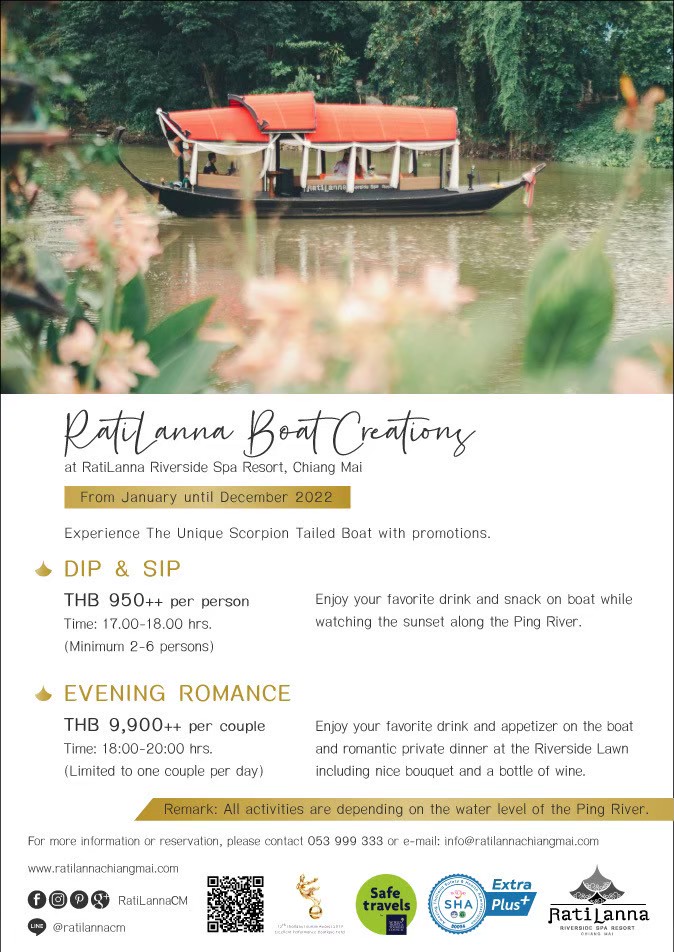 Promotion Boat Creation 2022 5 Ratilanna Riverside Spa Resort, Chiang Mai