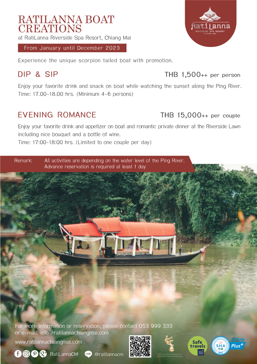 Promotion Boat Creation 2022 4 Ratilanna Riverside Spa Resort, Chiang Mai