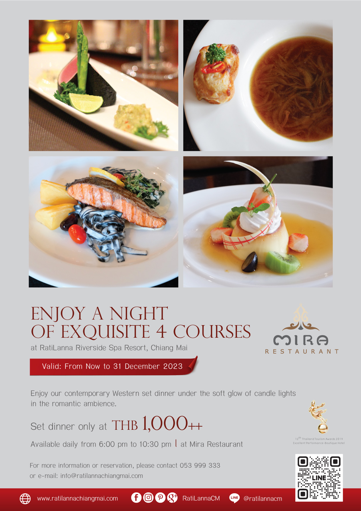 Promotion western set dinner 2023 3 Ratilanna Riverside Spa Resort, Chiang Mai